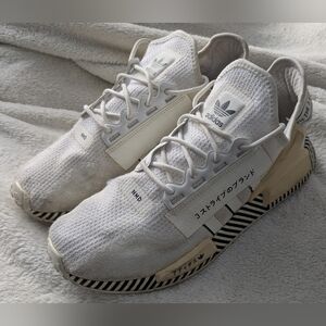 Adidas NMD R1 White and Black Sneakers